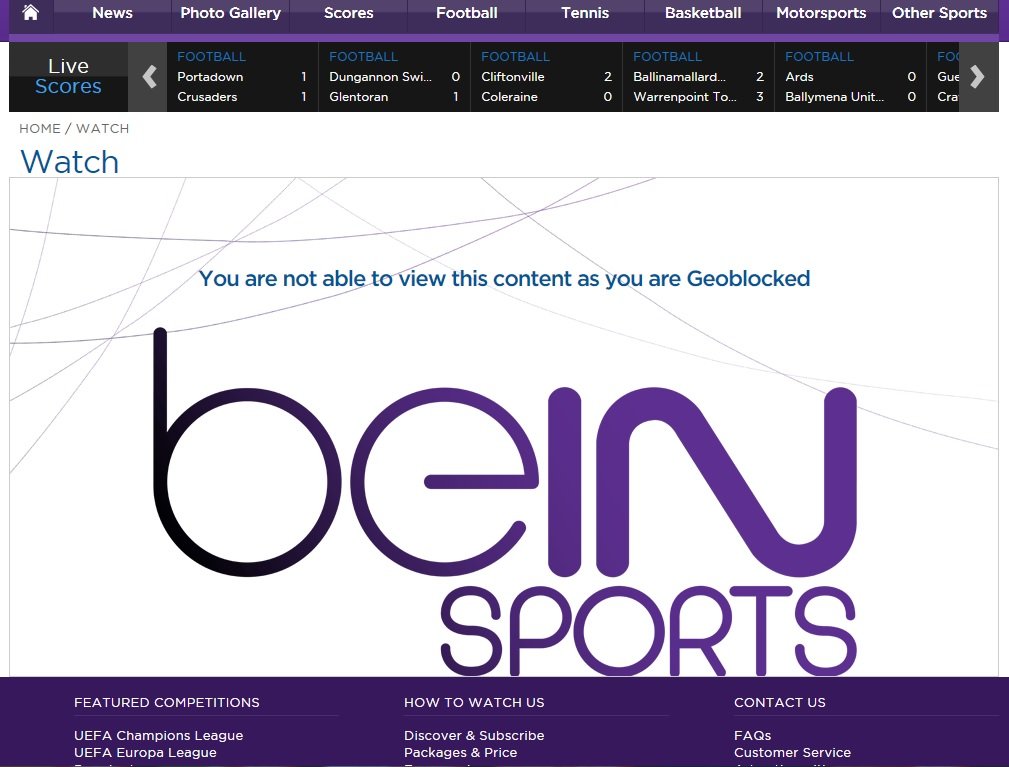 Unblock Bein Sports GeoBlocked error