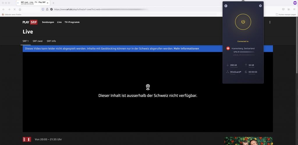 watch Play SRF outside Switzerland geo-blocking error
