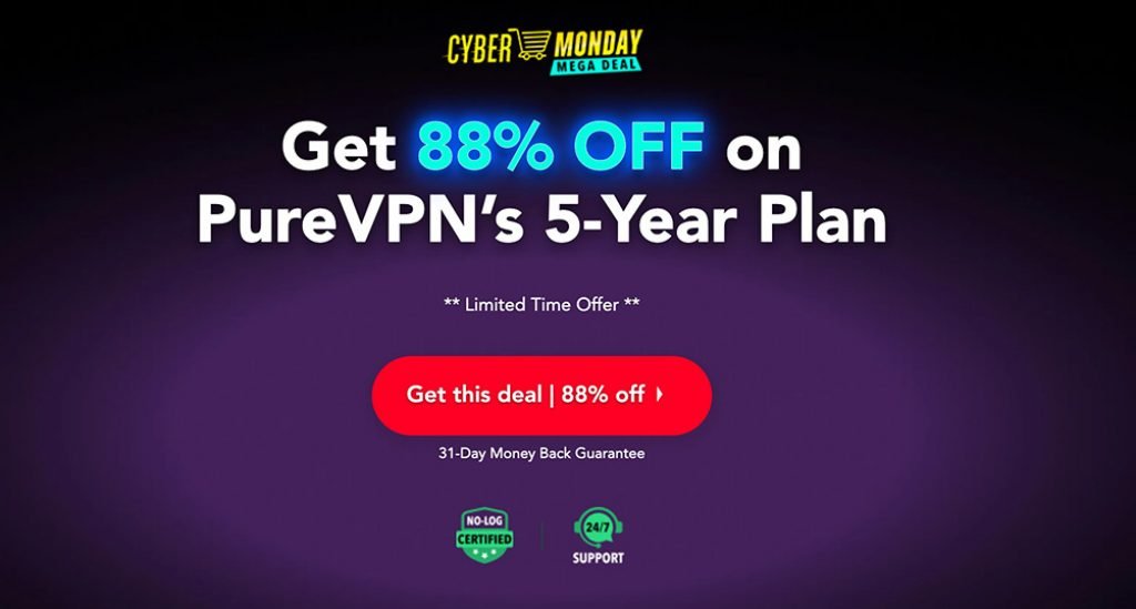 PureVPN 83off - Cyber Monday