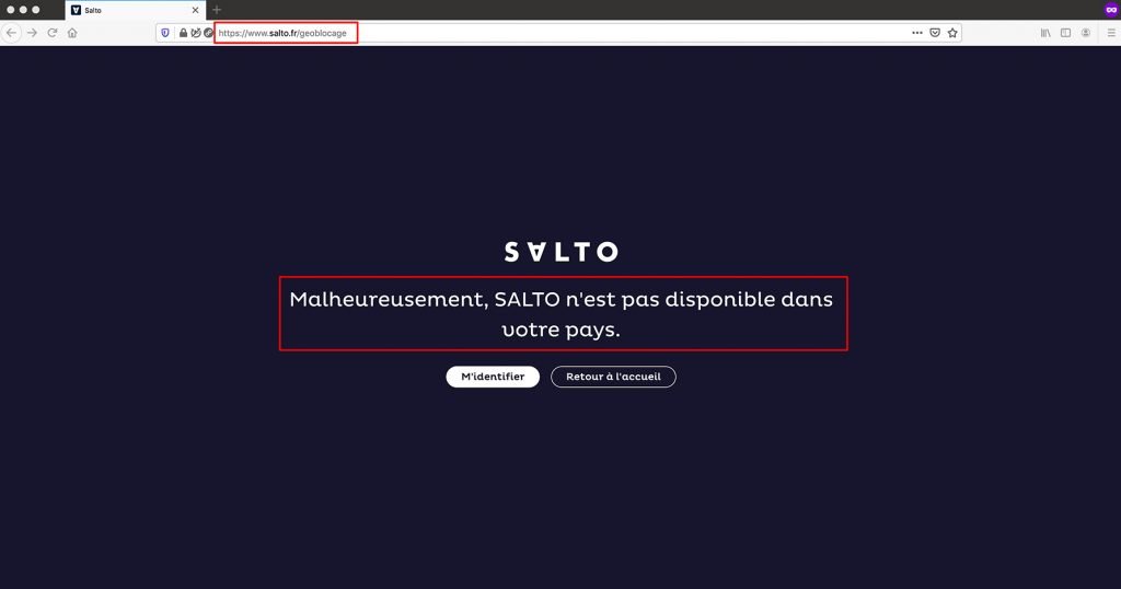 Accéder SALTO hors de France - SALTO pas disponible dans votre pays