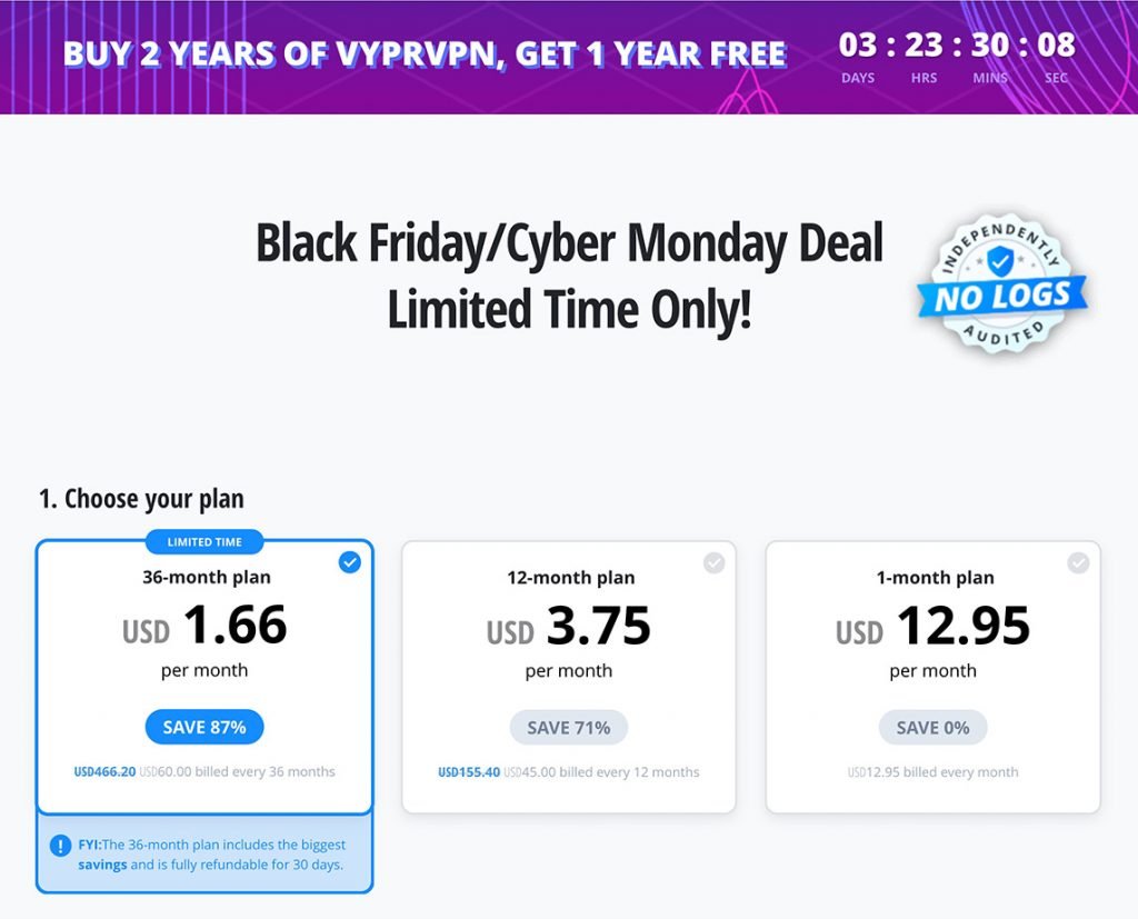 VyprVPN 87% Off - Black Friday - Cyber Monday Deal