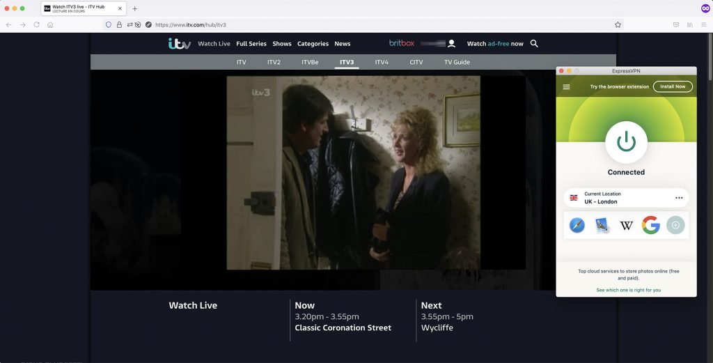 iTV3 outside UK works with VPN