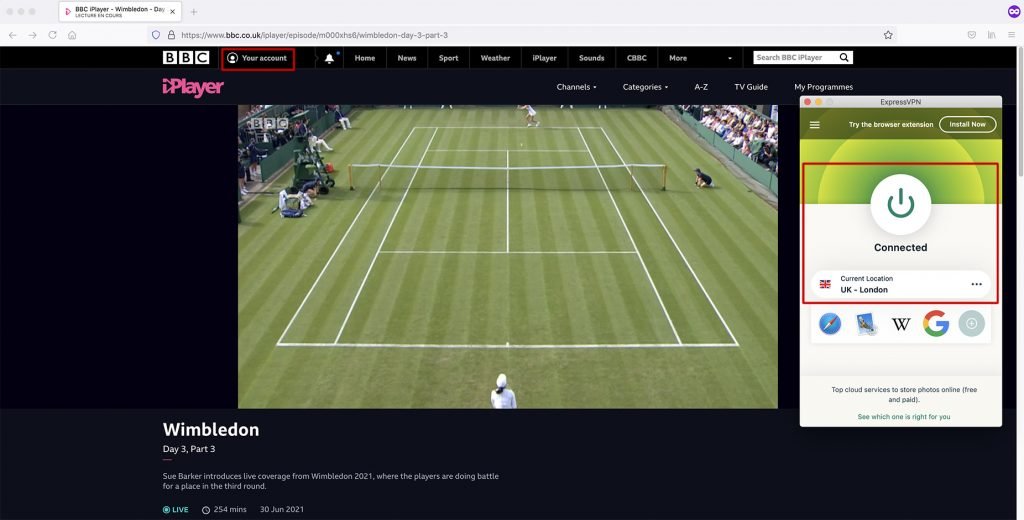 Watch BBC Sports - Wimbledon abroad with VPN