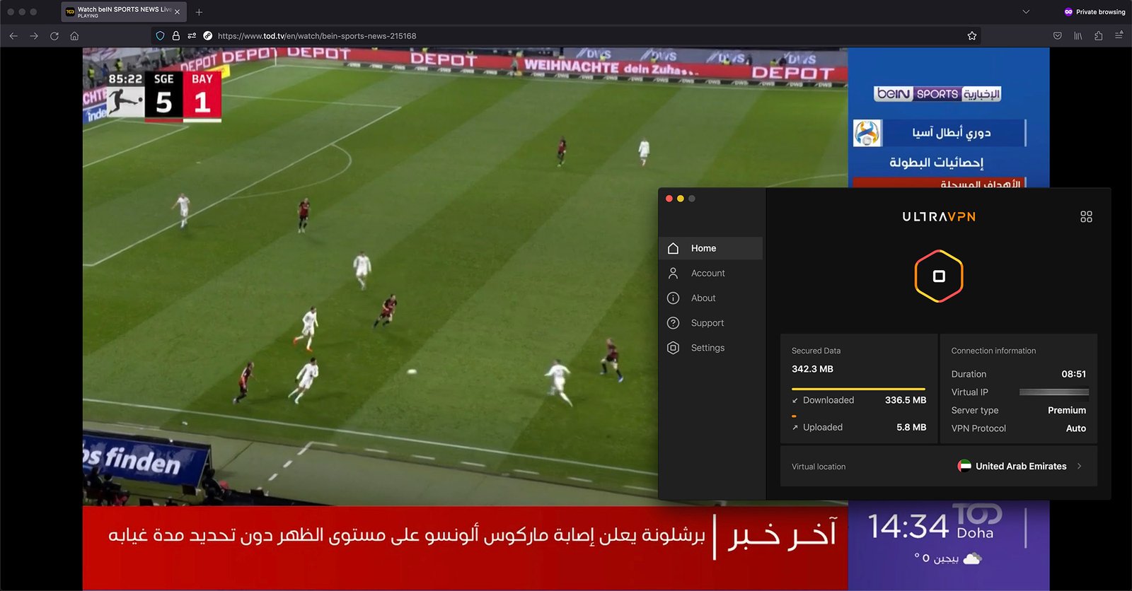 Bein sports best sale news live stream