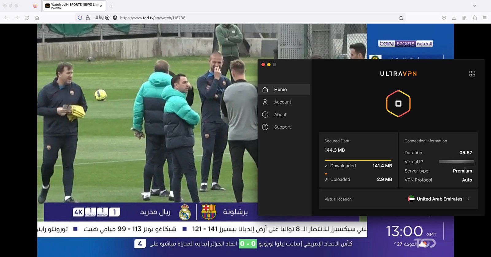 Watch TOD TV abroad - Streaming Live beIn Sports news with UltraVPN