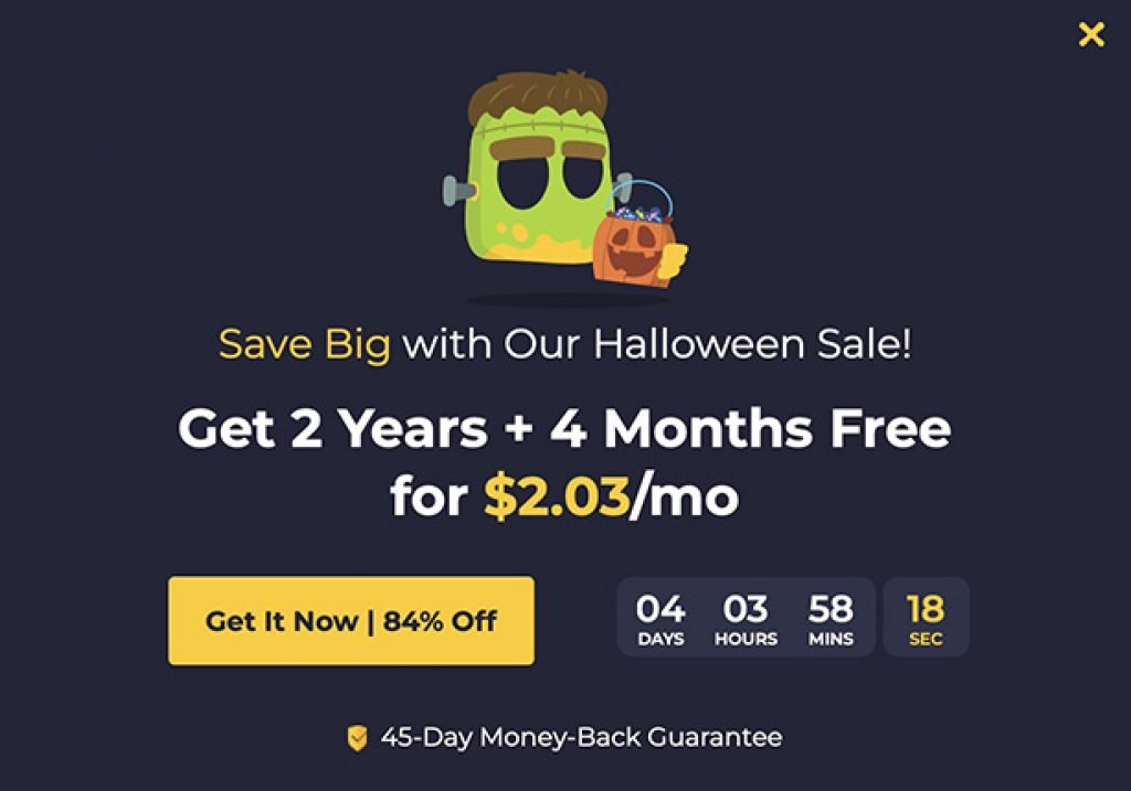 Cyberghost VPN Halloween Deal - 84% off+4 Months free