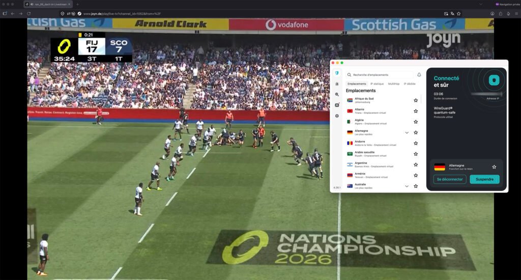 Watch Joyn Abroad and outside Germany-Watch live TV Rugby using Surfshark